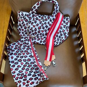 MZ Wallace Retro Heart leopard  Metro Tote Medium size. Excellent